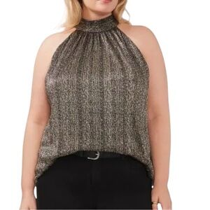 Calvin Klein Metallic Halter Blouse